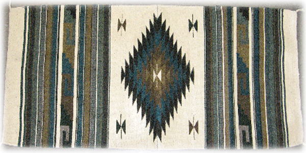 Three Sizes to Choose from 32 x 64, Hunter Green El Paso Designs Hand Woven Classic Mexican Serape Rug Classic Mexican Saltillo Diamond Design Rug 